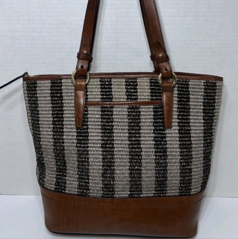 🍂BRAHMIN ASHER LEATHER & STRAW SHOULDER BAG EUC GREAT FOR SPRING - Picture 16 of 16